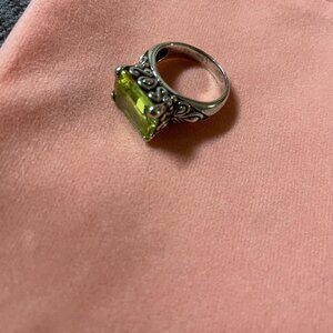 Gorgeous Silver and Citrine Filigree Women's Ring Size 5 1/2